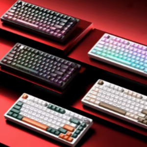 LEOBOG Hi75C 기계식 키보드 3모드/유선 키트 핫스왑 노브 포함 RGB 알루미늄 합금 가스켓 Hi75C 키보드 키트 PC 커스텀 선물