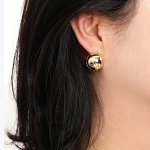 아벨리아 14K 18K 볼귀걸이 13mm 원터치 명품 볼드 콩 귀걸이