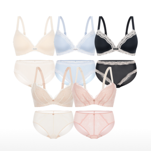 원더브라 레이스 노와이어 볼륨 여성속옷 5세트