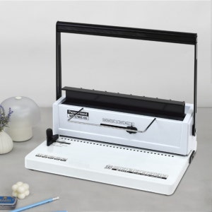 현대오피스 와이어링 제본기 NEW WS-1700C 원형천공 20매 마진조절 스프링 코일링