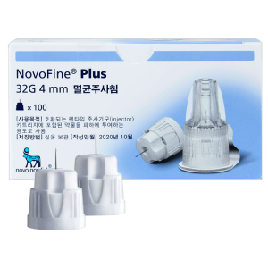 노보파인 플러스 인슐린 펜니들 32G 4mm 100입 NovoFine 멸균 주사침 주사바늘