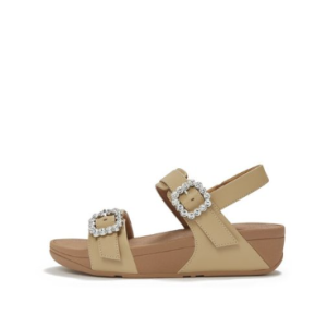 [핏플랍][삼성물산공식] 여성 루루 크리스탈 버클 레더 백스트랩 샌들  카푸치노 (FT64K2S31A)