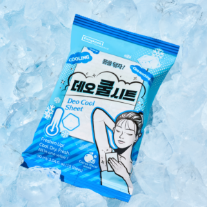 마데카 몸을 닦자 데오 쿨시트 15매 4개 / 겨드랑이 쿨링시트 샤워 땀티슈 머스크향