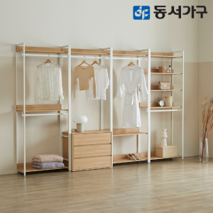 동서가구 시스템행거 토미 드레스룸 고정식 행거 조립식옷장 1000 1단 DF643842