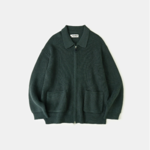 2way Zip-up Cardigan (Blue Green)