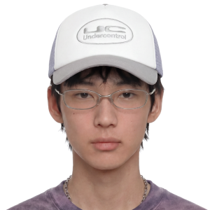 전면 로고 자수 메쉬 배색 캡 야구모자 그레이