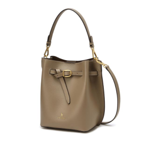 [헤지스 액세서리]  여성 베이지 단색 소가죽 버킷백 WIBA3F165I2