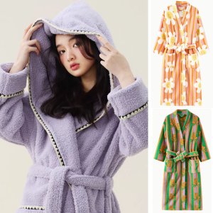 극세사 로브 가운 커플 수면 잠옷 겨울 빅사이즈 사워 홈웨어