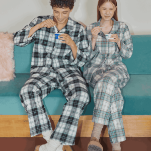 커플 체크 파자마 상의 하의 세트 홈웨어