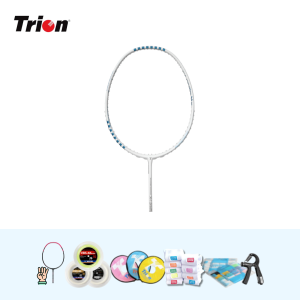 [4매듭]트라이온 X-1 프레스티지 화이트블루 배드민턴 라켓 파손 반값 무제한 보상