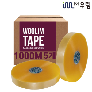 우림 자동 기계테이프 중포장 OPP 기계용 박스테이프 투명 1000M 5개 포장용