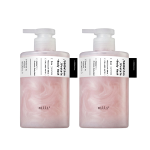 [밀리밀리 공식] 1&1(2개)｜500달톤 프로틴 바디워시 (500ml+500ml) 향좋은 고보습 퍼퓸 바디워시 등드름 각질제거 샤워젤