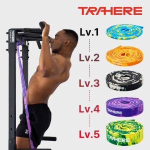 트라히어 RB PRO 재활 튜빙 철봉 풀업 턱걸이 라텍스 근력운동 밴드 Lv2. 레드/오렌지