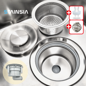 오맑음 스텐 배수구 세트 싱크대 배수통 배수관 교체