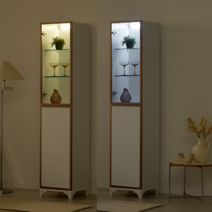 로즈골드 알미늄 장식장 시리즈 거실장 양주장 레고 피규어 진열장 수납장 6단, 400x400x1890, 6단-400-루바(화이트)