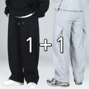 1+1 남자 와이드팬츠 트레이닝 바지 밴딩