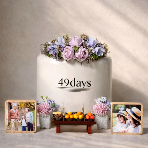 납골당 봉안당 꾸미기 납골함 봉안함 유골함 리스 조화 꽃 소품 장식 01아네모네포인트리스