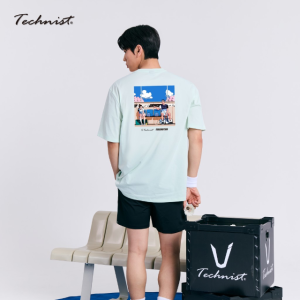 [테크니스트 X 김정윤작가 콜라보] 배드민턴 티셔츠 오버핏 TNT56068 민트 모션스포츠