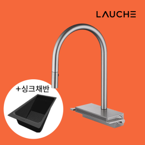 라우체 NEW 피오 TM0030N 폭포싱크수전 니켈무광 싱크채반480BK 세트상품