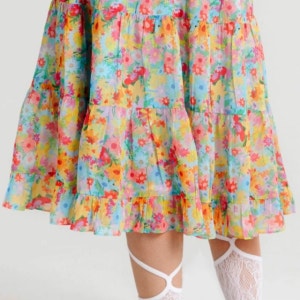 기브미 뮤지엄 보헤미안 쉬폰 플라워 스커트