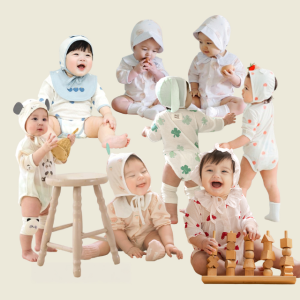 [메르베] 신생아 백일 돌 아기 7부 바디슈트