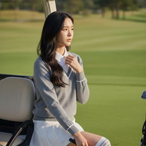 여성 골프니트 카라티 하나로니트 브이넥 골프웨어