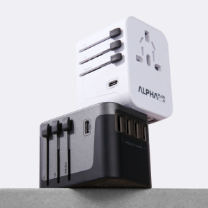 알파플랜 28W 초고속 해외 여행용 멀티어댑터 USB C타입 플러그 30cm, 블랙, 1개