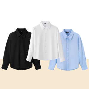 아동 긴팔 셔츠 화이트 블루 블랙 흰색 파랑 검정