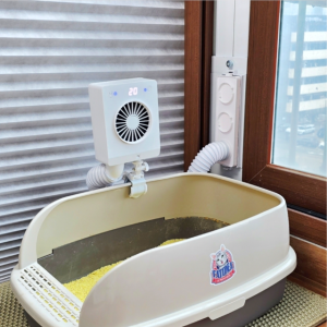 고양이 화장실 스마트 환풍기 창문형 냄새 차단 먼지 제거 모래 탈취 본품+S사이즈보조샤시