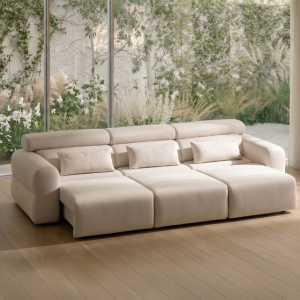 바라하우스 이오스 기능성 패브릭 슬라이딩 4인용 소파 독일 오킨사 모터 모션 쇼파