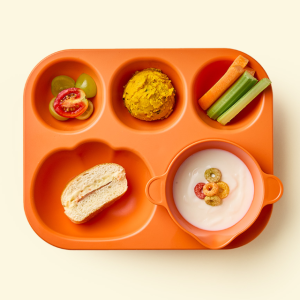 잼먹 에코젠 유아식판 아기 토핑 이유식 5구 식기 그릇