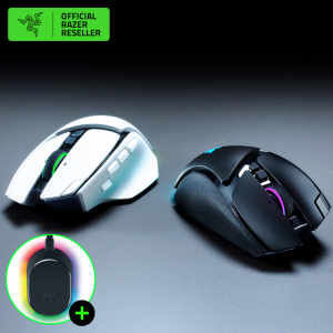 레이저 바실리스크 V4 Pro+독 V2 Pro 세트 게이밍 마우스 RGB 무선마우스 화이트